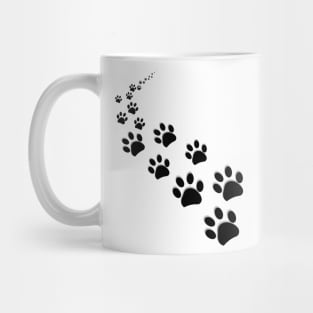 Black paw prints Mug